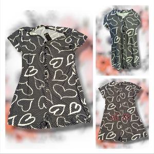 🆕 Black & White Hearts Pajama Romper size L. NWT